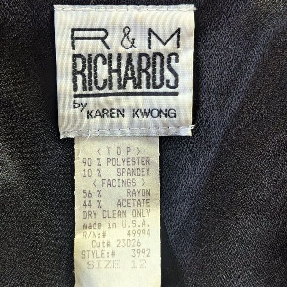 VTG R & M Richard 12 Black Velvet Heart Clasp Top Whimsigoth Witchy Romantic - Picture 2 of 8